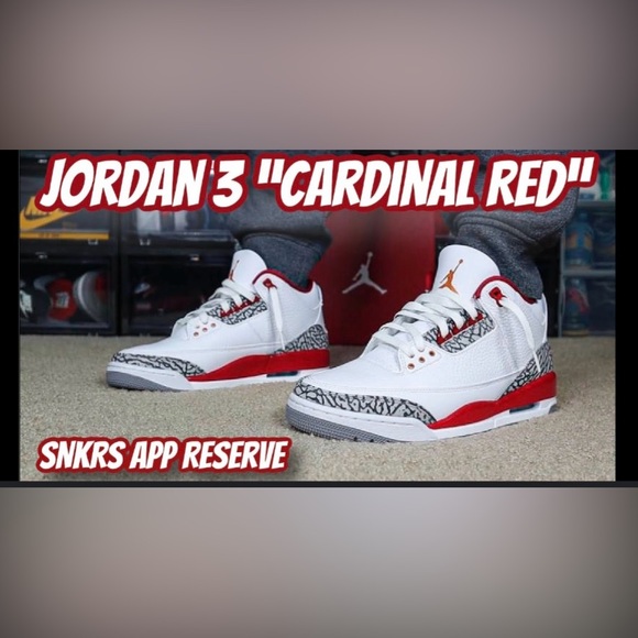 DS Retro Air Jordan 3 cardinal red - Picture 3 of 6
